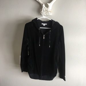Velour zip up maternity jacket